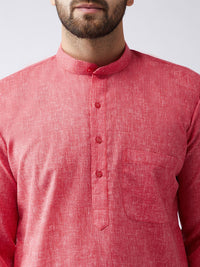 SOJANYA Men Pink Solid Kurta Lurus