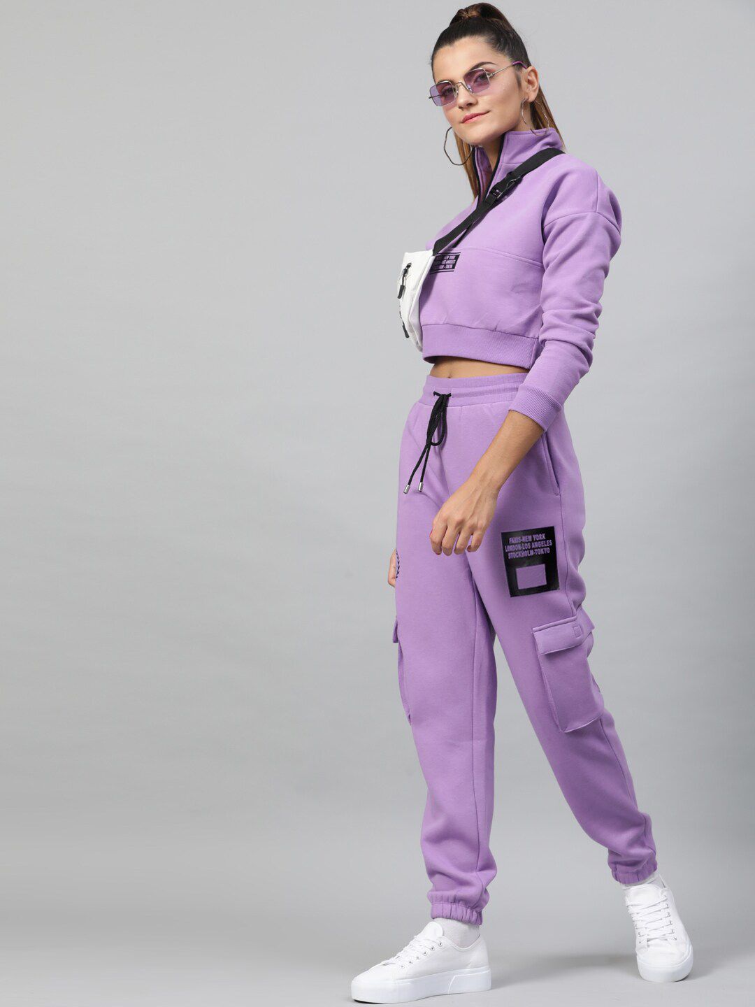 STREET 9 Women Lavender Regular Fit Solid Joggers