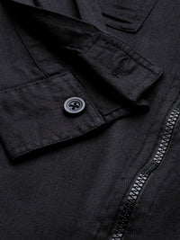The Indian Garage Co Men Black Solid Slim Fit Cotton Casual Shirt