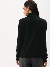 DressBerry Women Black Solid Sweater