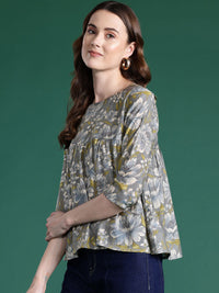 DressBerry Floral Print A-Line Top