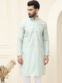 SOJANYA Geometric Woven Design Cotton Silk Straight Kurta