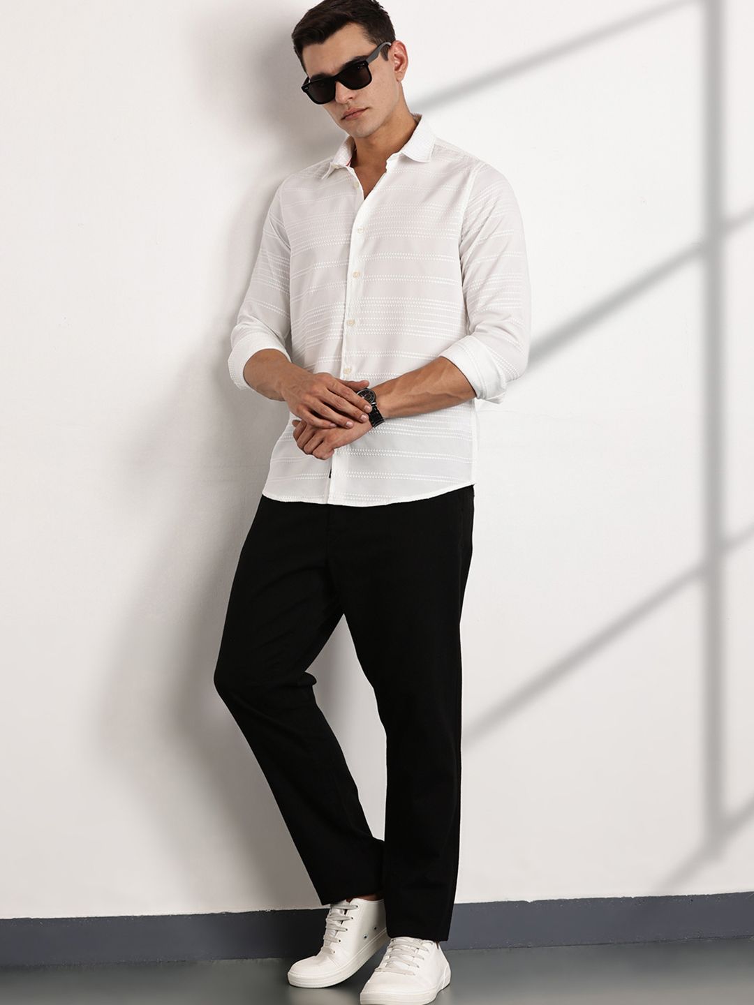 Thomas Scott Men Premium Slim Fit Opaque Casual Shirt