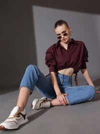 STREET 9 Shirt Style Crop Top