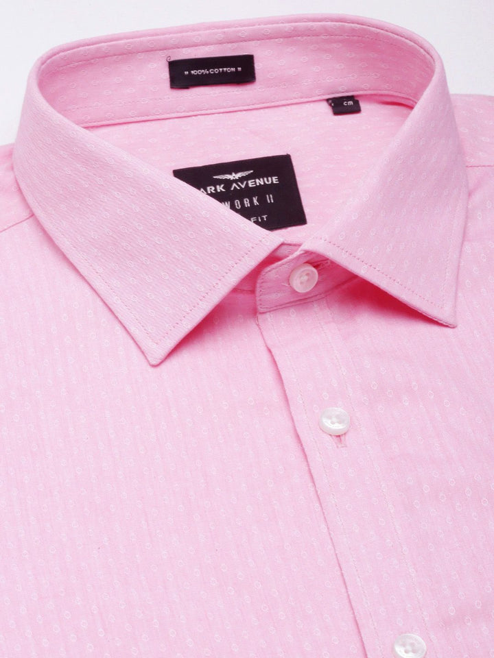 Park Avenue Pure Cotton Self Design Textured  Slim Fit Formal Shirt