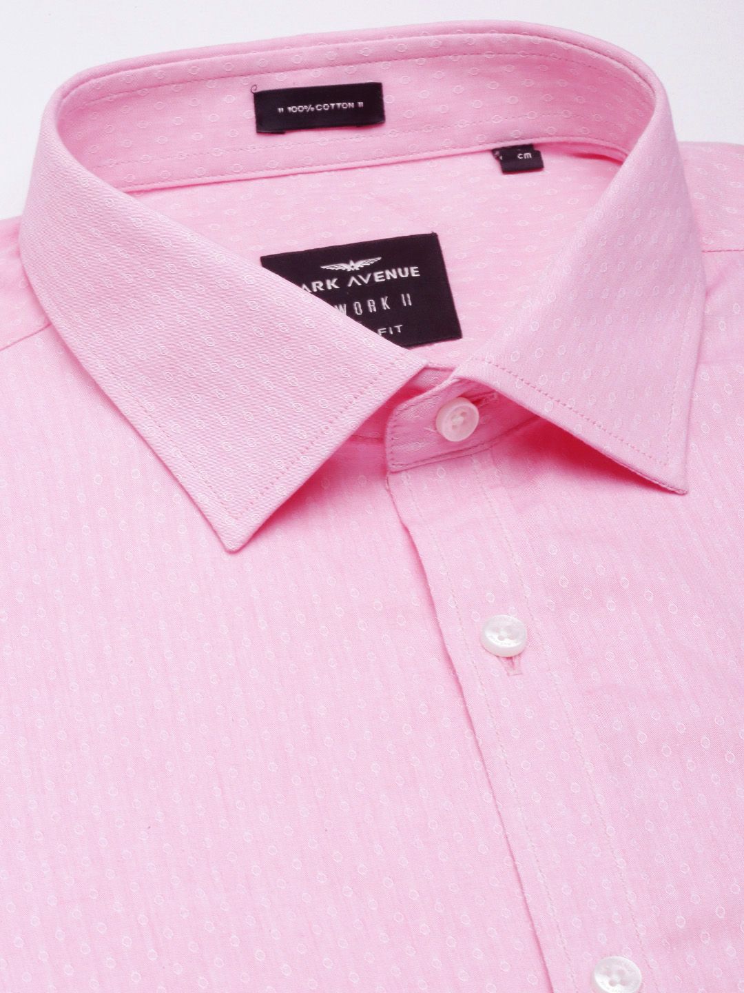 Park Avenue Pure Cotton Self Design Textured  Slim Fit Formal Shirt