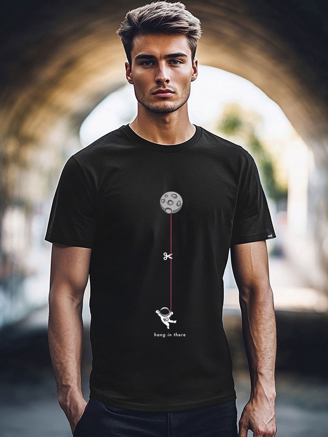 Bewakoof Men Black Printed Pure Cotton  T-shirt