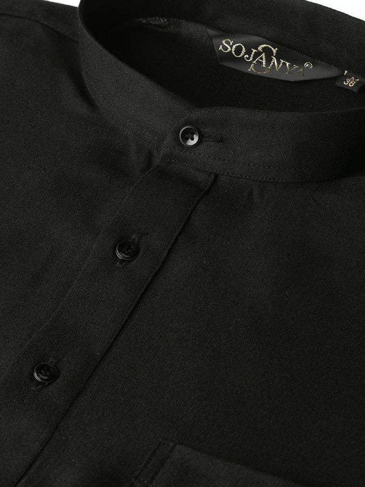 SOJANYA Lelaki Black Thread Work Kurta