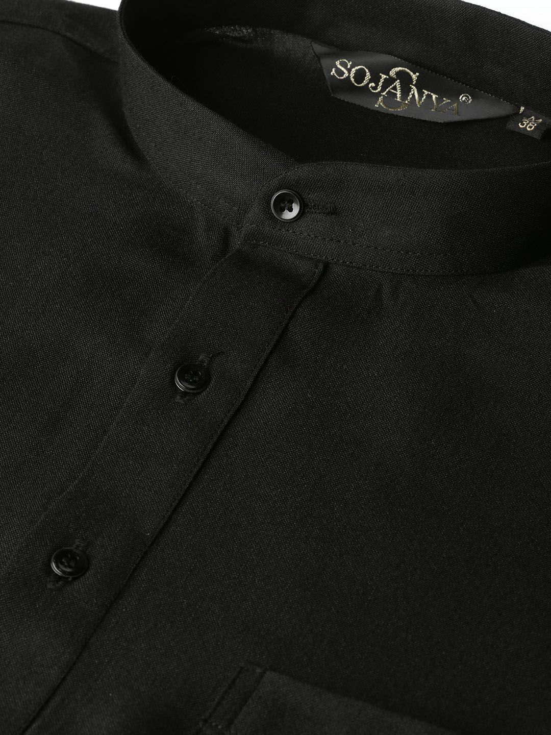 SOJANYA Lelaki Black Thread Work Kurta