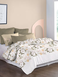 MYTRIDENT Backyard Soft Comfort Flat 210TC King Cotton 1 Bedsheet with 2 Pillow Covers