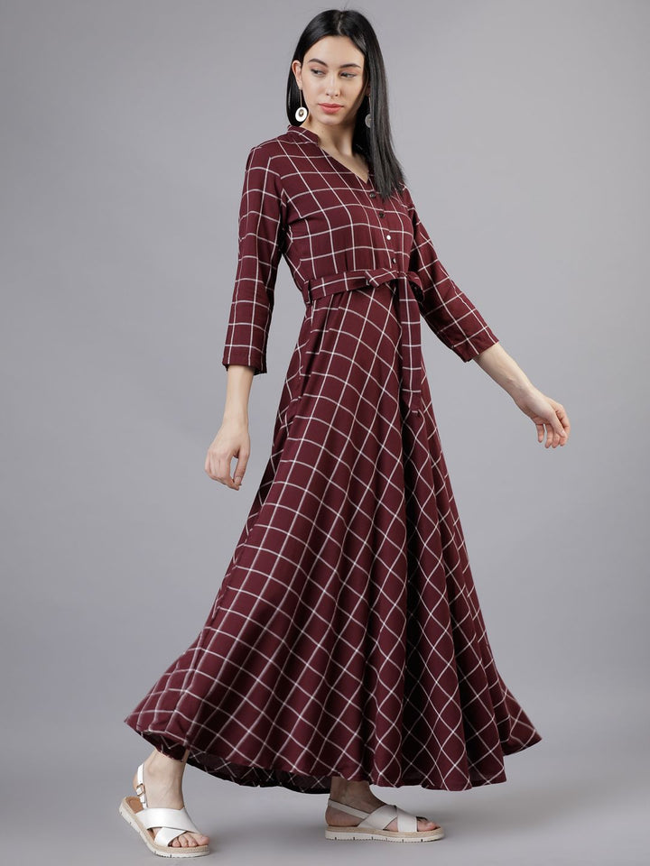 Tokyo Talkies Women Maroon Maxi Dress
