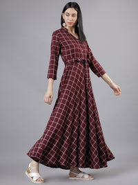 Tokyo Talkies Women Maroon Maxi Dress