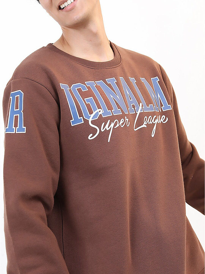HIGHLANDER Men Brown Printed Sweatshirt