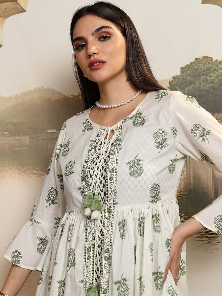 Vishudh Printed  Co Ord Set Tunic Outer Jacket  Top With Flared Trouser