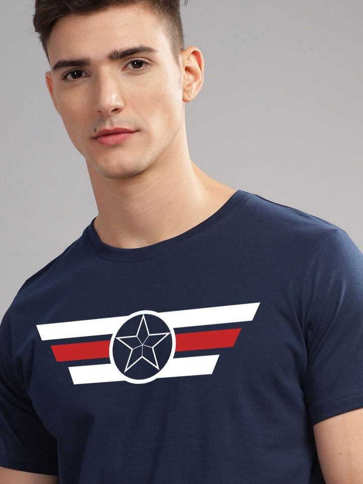 ADRO Men Printed Applique T-shirt
