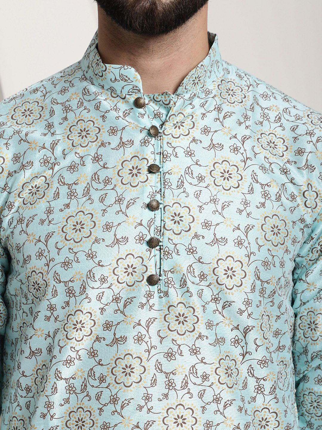 SOJANYA Floral Printed Silk Cotton Kurta