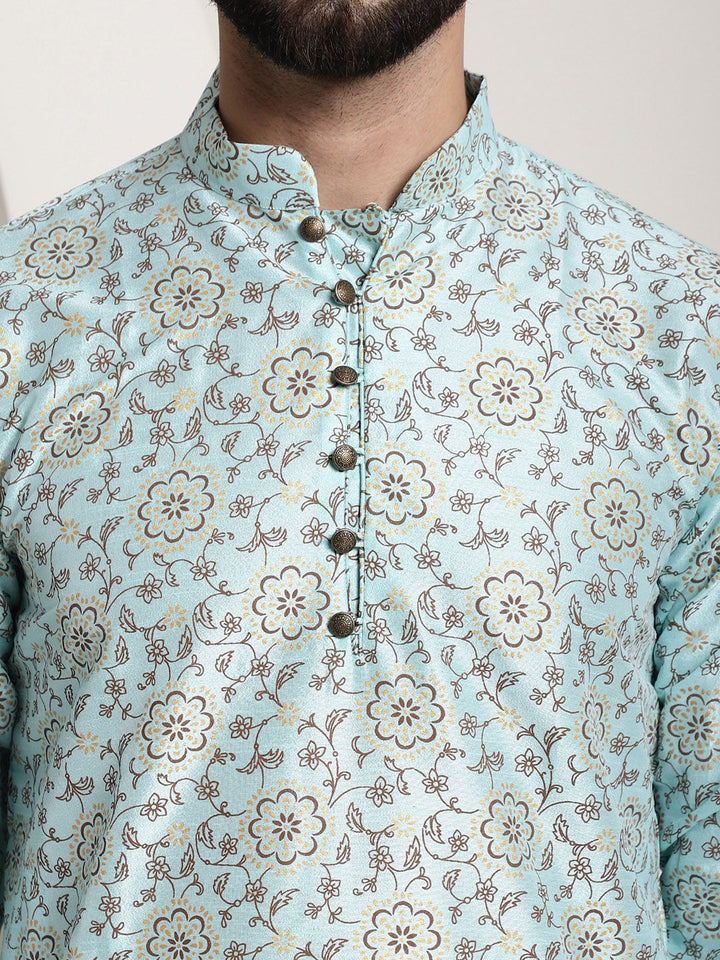SOJANYA Floral Printed Silk Cotton Kurta