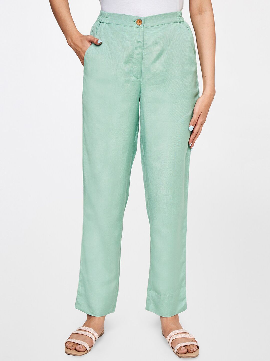 Global Desi Women Straight Fit Trousers