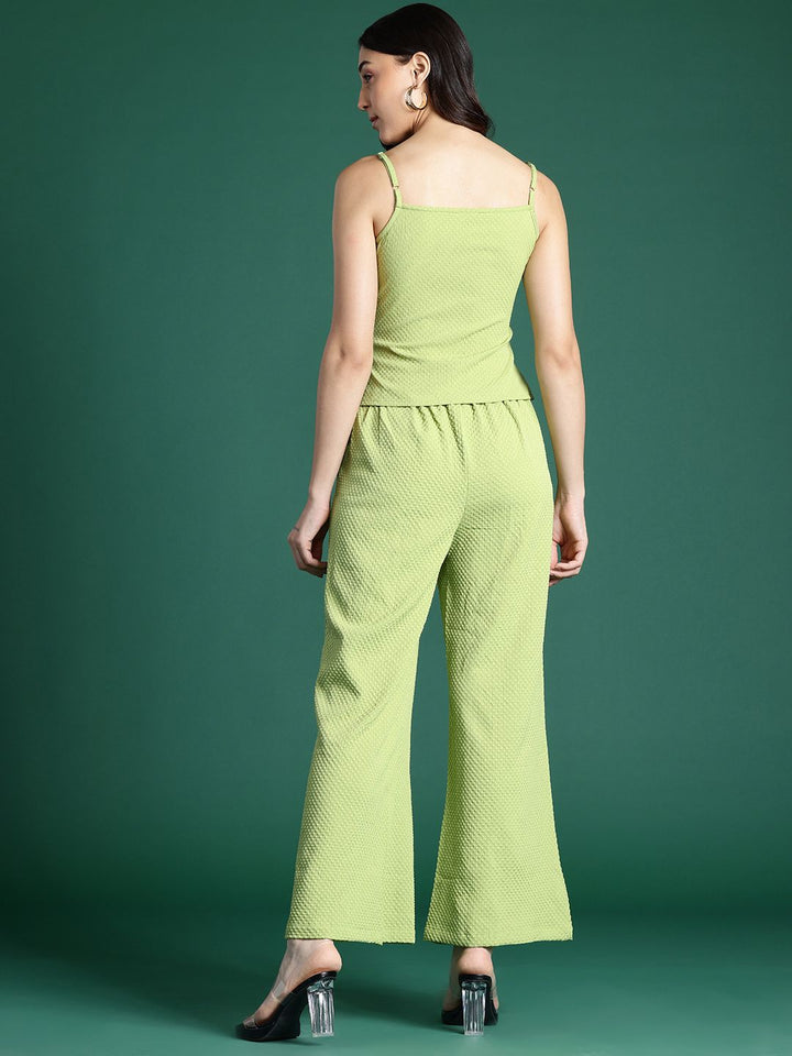 DressBerry Twisted Detail Textured Top and Trousers Co-Ord Set