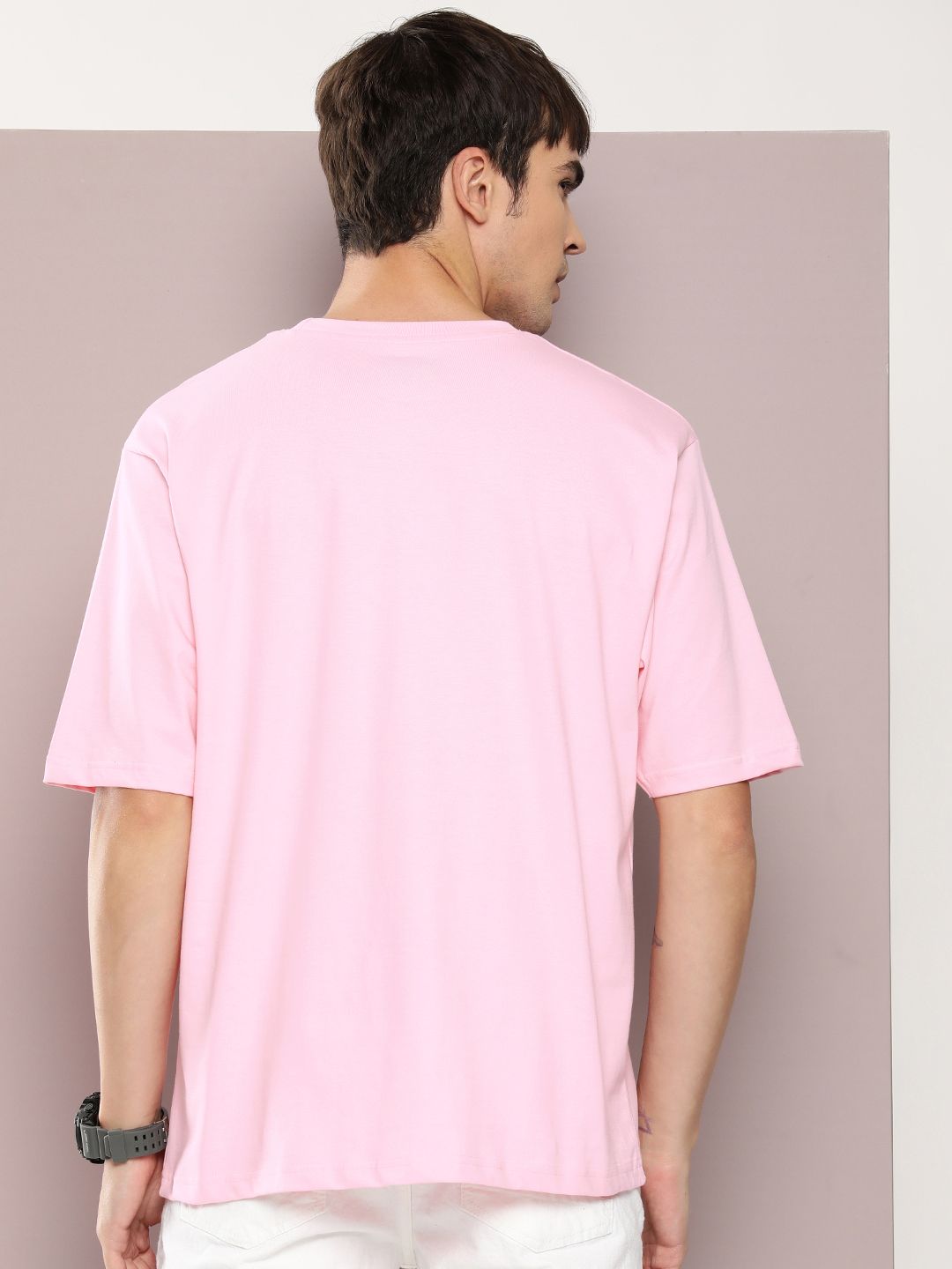 DILLINGER Men Graphic Printed Oversized Drop-Shoulder Sleeves Pure Cotton T-shirt
