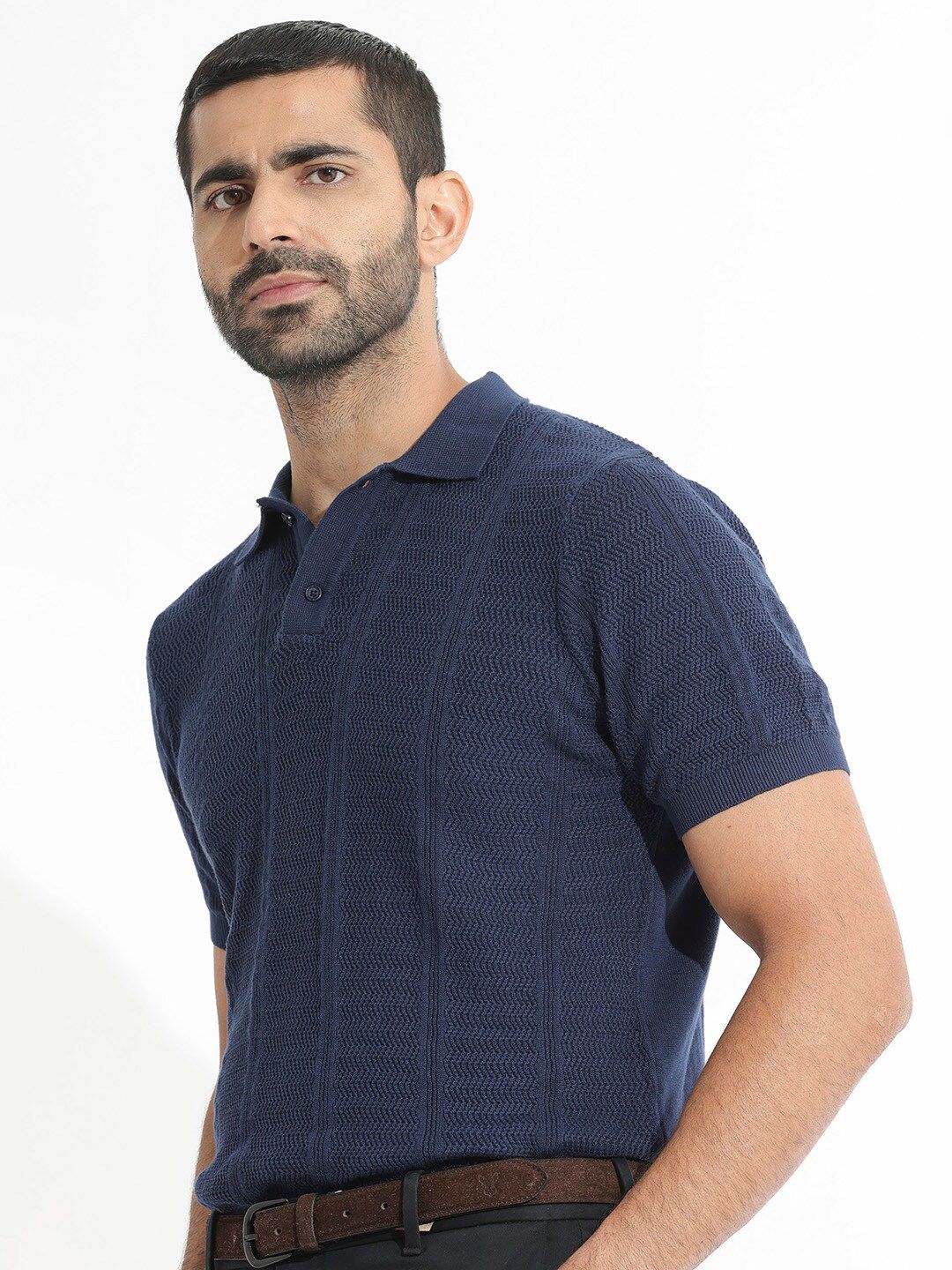 RARE RABBIT Men Mesk Polo Collar Slim Fit Cotton T-Shirt