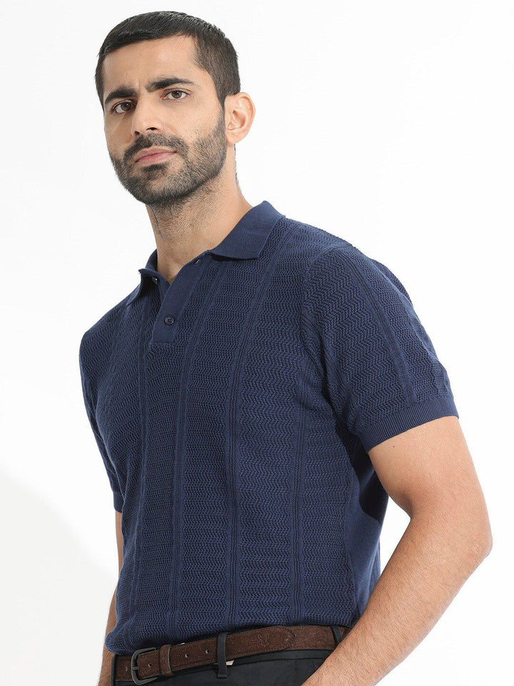 RARE RABBIT Men Mesk Polo Collar Slim Fit Cotton T-Shirt