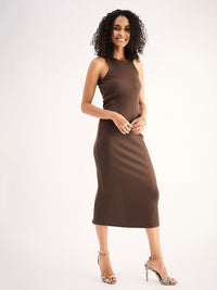 SASSAFRAS BASICS Round Neck Sleeveless Bodycon Midi Dress