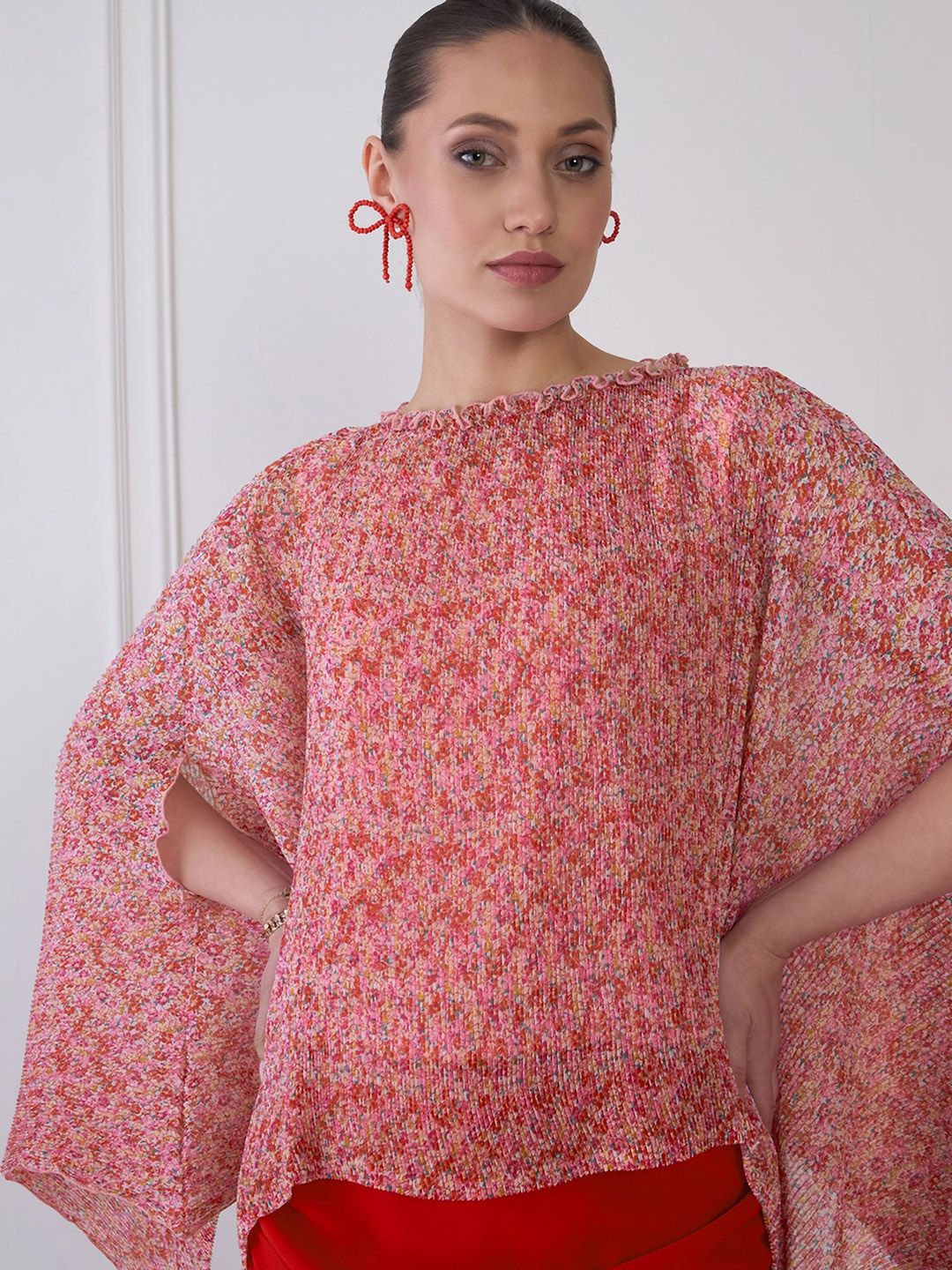 Antheaa Women Self Design Kaftan Top & Skirt Co-Ords