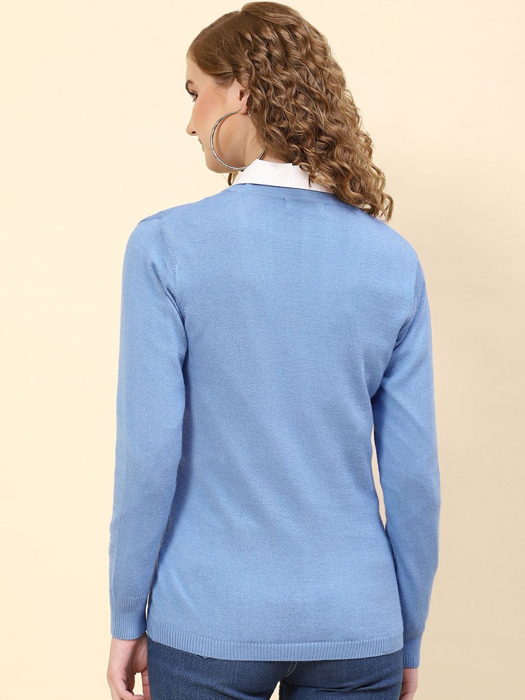 Monte Carlo Women V Neck Full Sleeve Cardigan