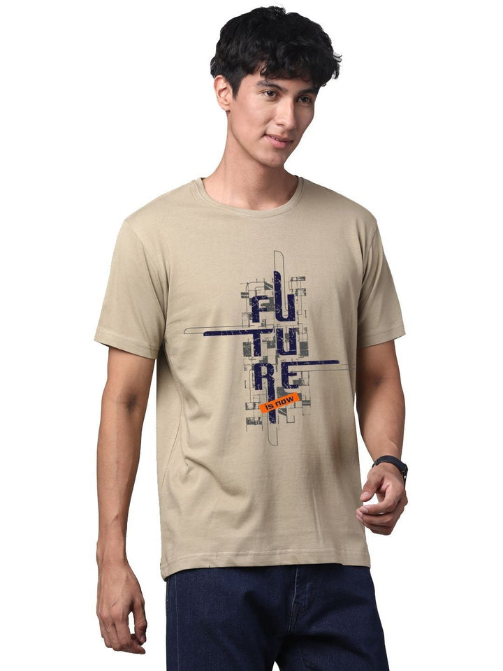ADRO Men Graphic Printed Round Neck Cotton T-shirt