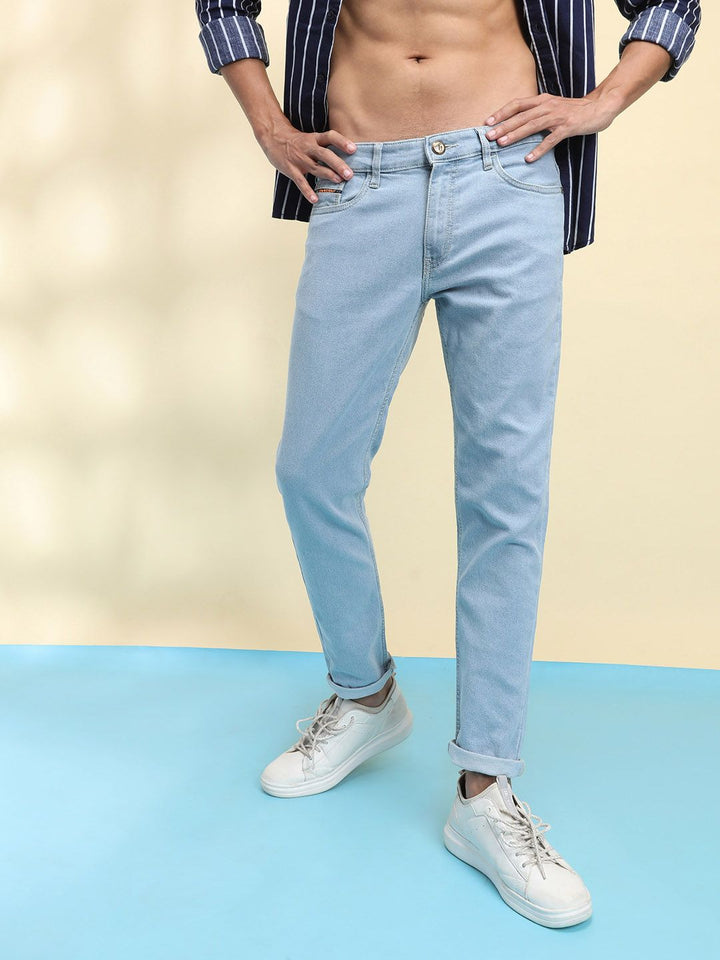 The Indian Garage Co Men Blue Slim Fit Mid-Rise Clean Look Stretchable Jeans