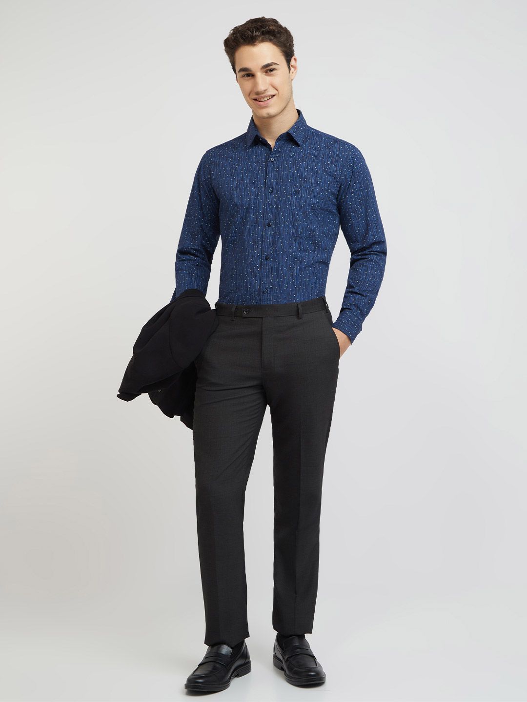 Raymond Men Slim Fit Micro Ditsy Printed Pure Cotton Casual Shirt