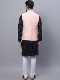 SOJANYA Embroidered Sequined Pure Cotton Kurta With Churidar With Nehru Jacket