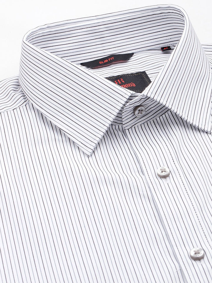 Raymond Men Pure Cotton Slim Fit Striped Formal Shirt