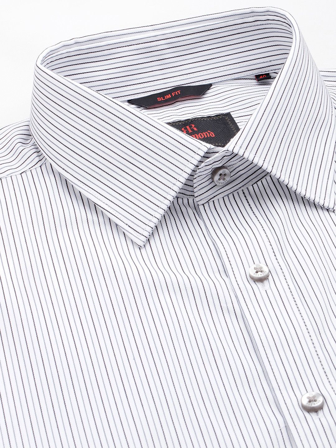 Raymond Men Pure Cotton Slim Fit Striped Formal Shirt