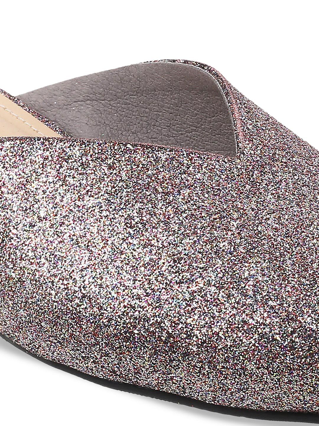 Metro Black Embellished Block Mules