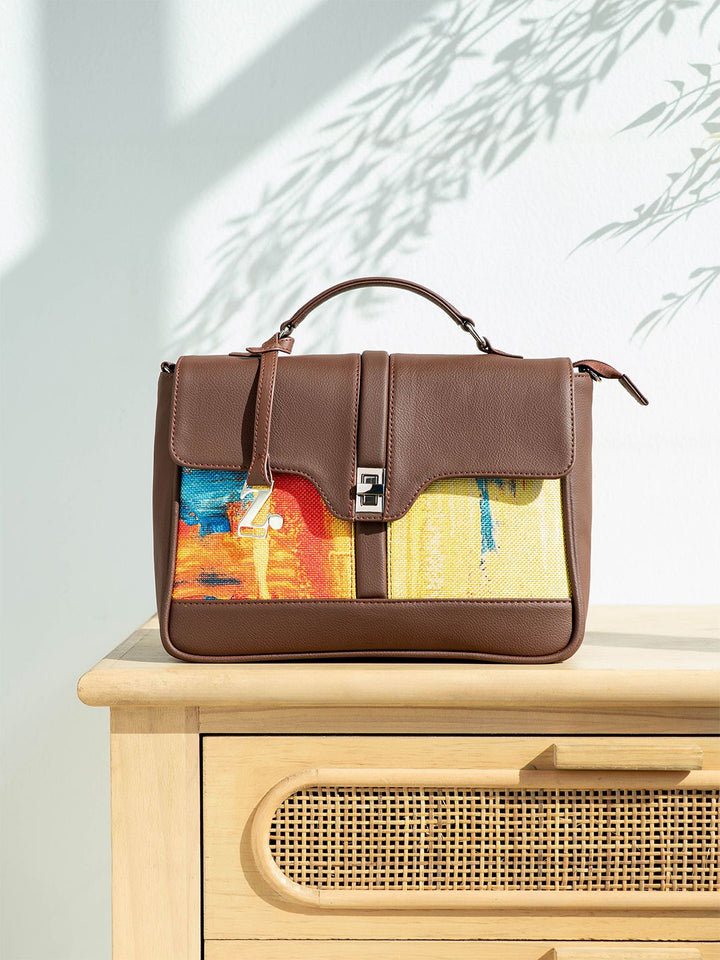 ZOUK Abstract Amaze  Printed Structured Satchel