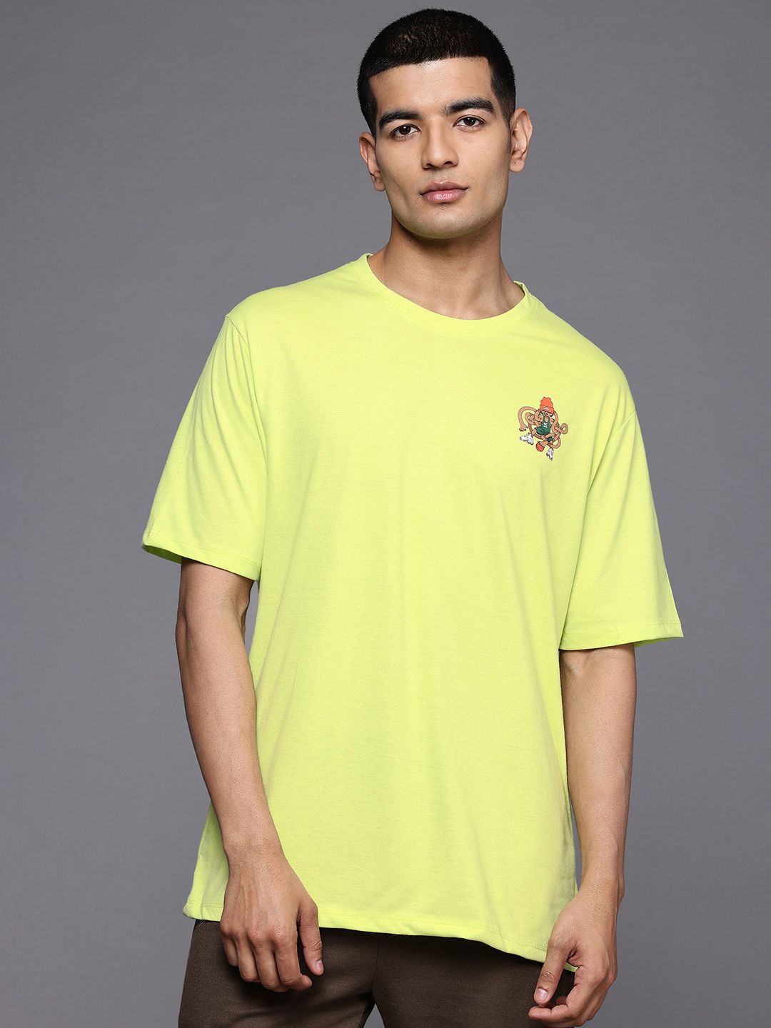 HRX by Hrithik Roshan Printed Drop-Shoulder Sleeves Relaxed Lifestyle T-shirt