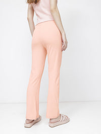 DressBerry Women Peach Fuss Ribbed Staple Trouser