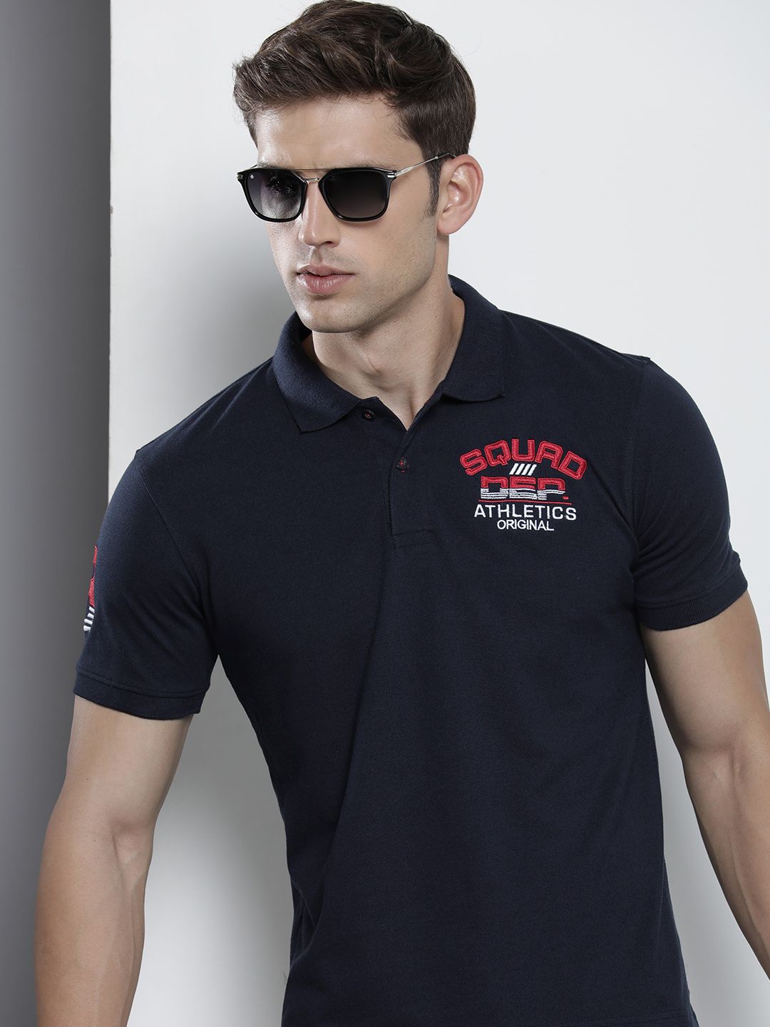 The Indian Garage Co Men Polo Collar Applique T-shirt