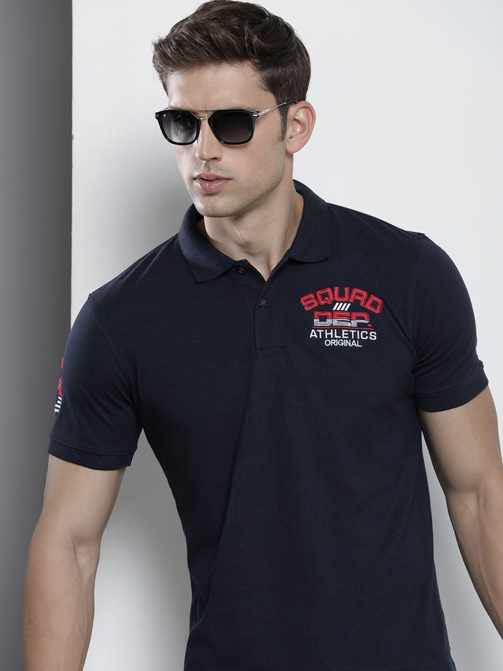 The Indian Garage Co Men Polo Collar Applique T-shirt