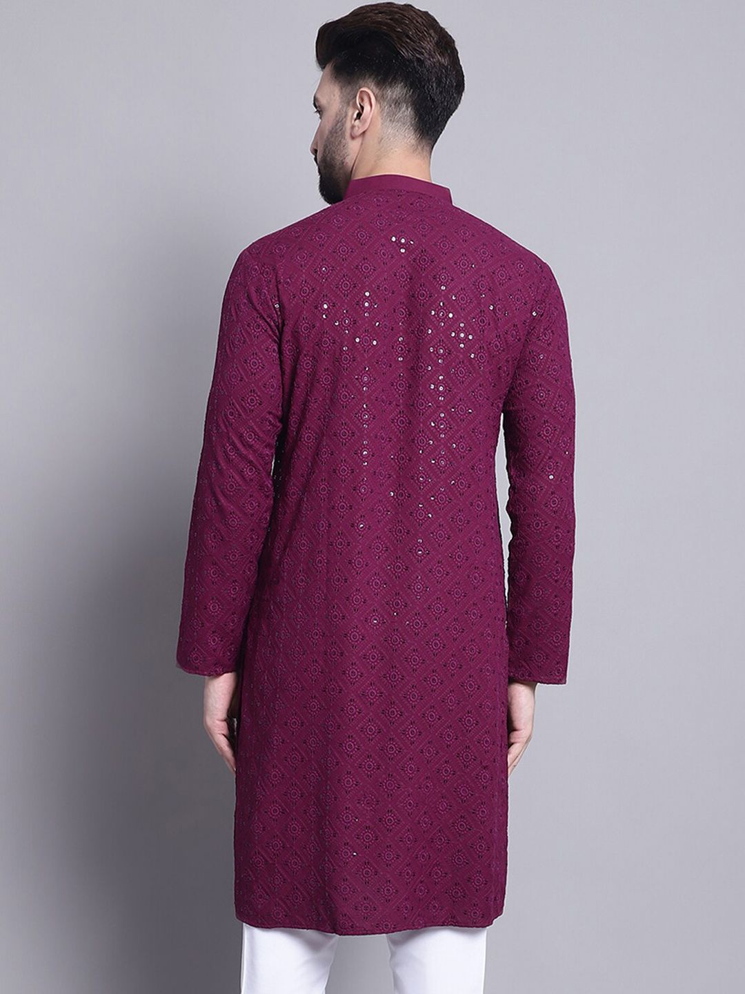 SOJANYA Motif Etnik Kolar Bersulam Berlabuci Kapas Tulen Kurta