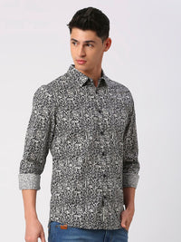 Being Human Floral Printed Pure Cotton Slim Fit Casual Shirt