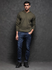 RARE RABBIT Men Zarr Slim Fit Hooded Sweatshirt