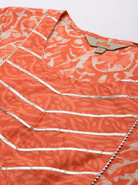 Anouk Women Floral Printed Regular Gotta Patti Pure Cotton Kurta with Trousers & Dupatta