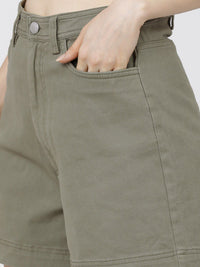 Tokyo Talkies Women Olive Green Regular Shorts