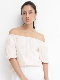Rareism Off-bahu Puff Lengan Atas