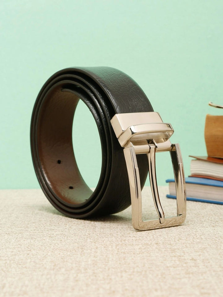 Teakwood Leathers Men Textured Leather Reversible Formal Belt