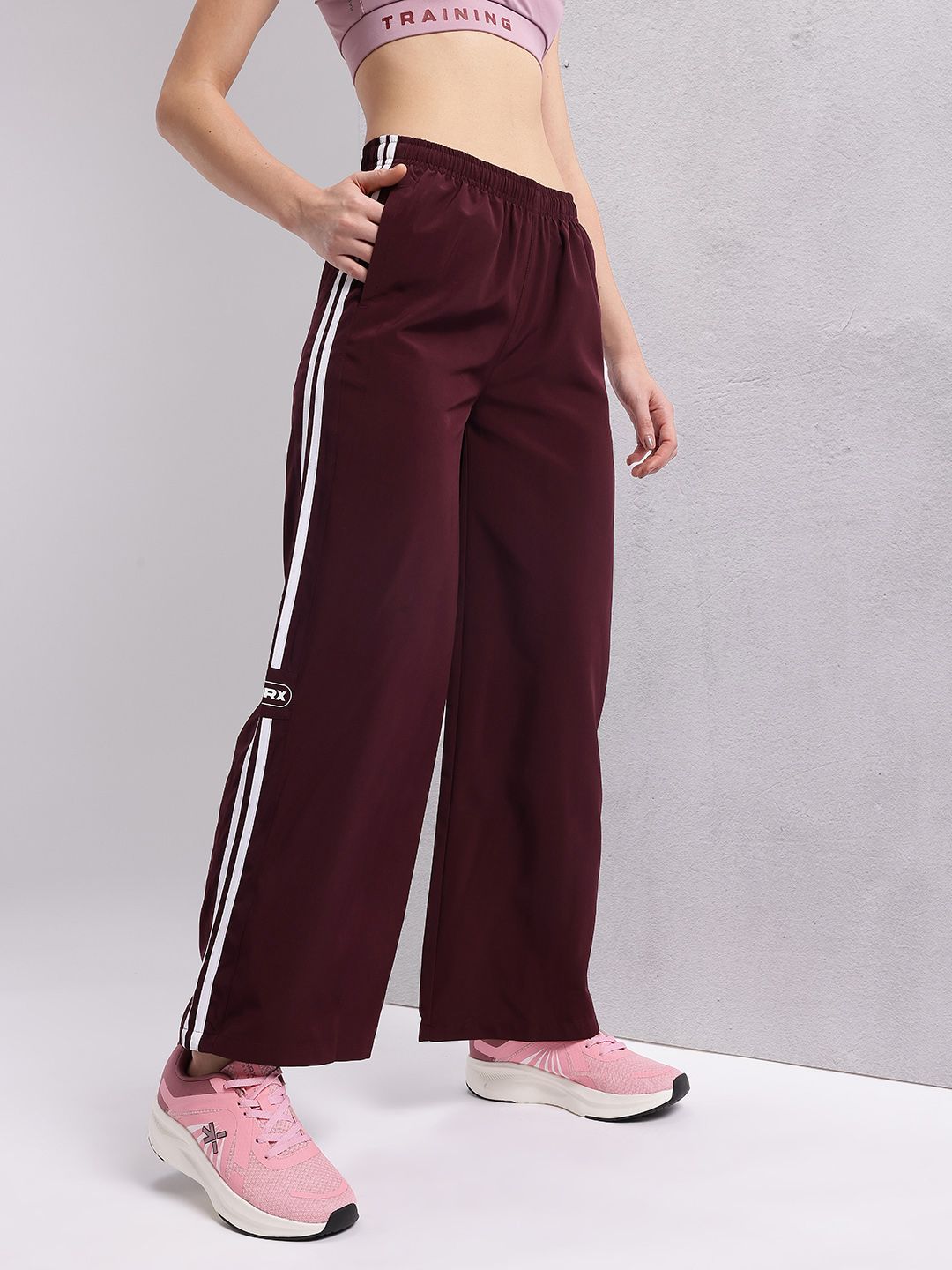 HRX by Hrithik Roshan Women Rapid Dry Side-Striped Training Track Pants