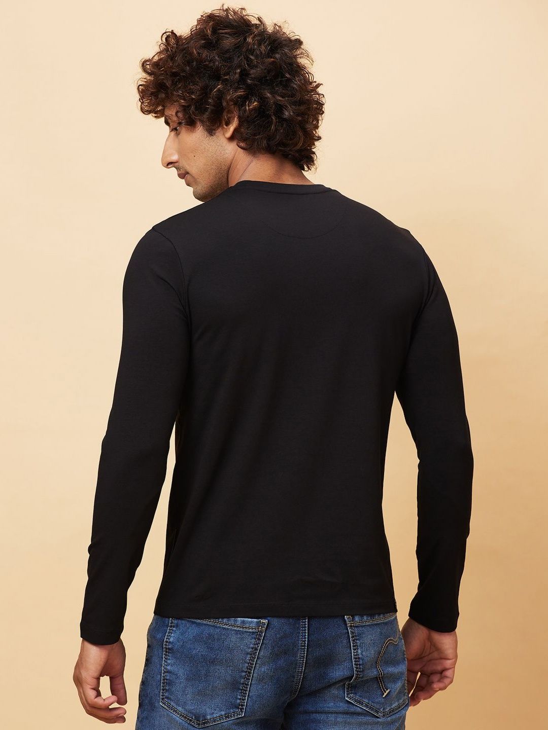 Being Human Men Typography Printed Henley Neck Raw Edge T-shirt